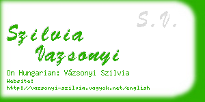 szilvia vazsonyi business card